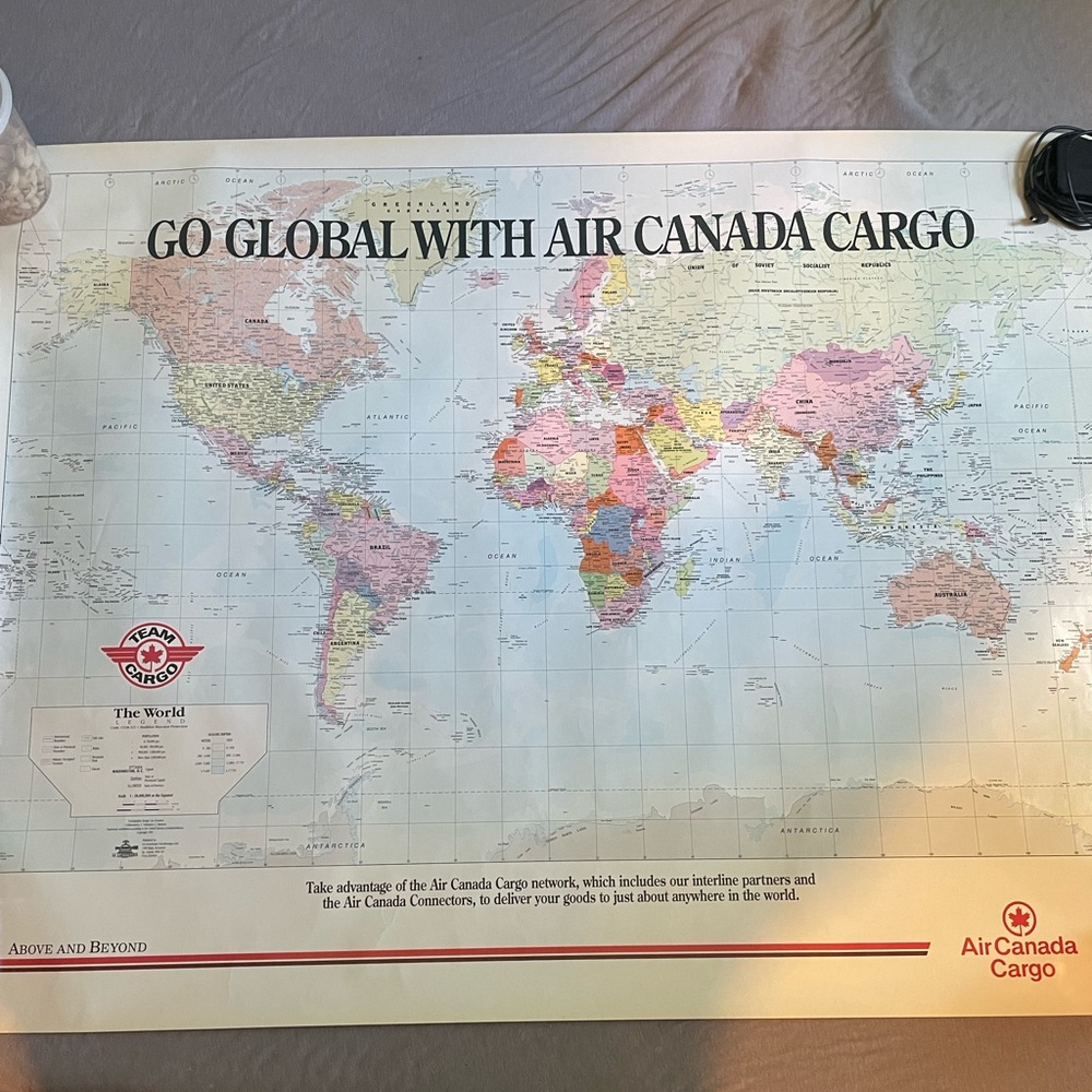 Canada beautiful Map Wall Decor poster air Canada cargo